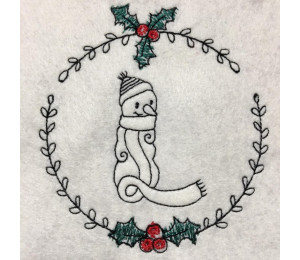 ADVENTSKALENDER 23. Dezember - Stickdatei - Merry Christmas Mistel Kranz